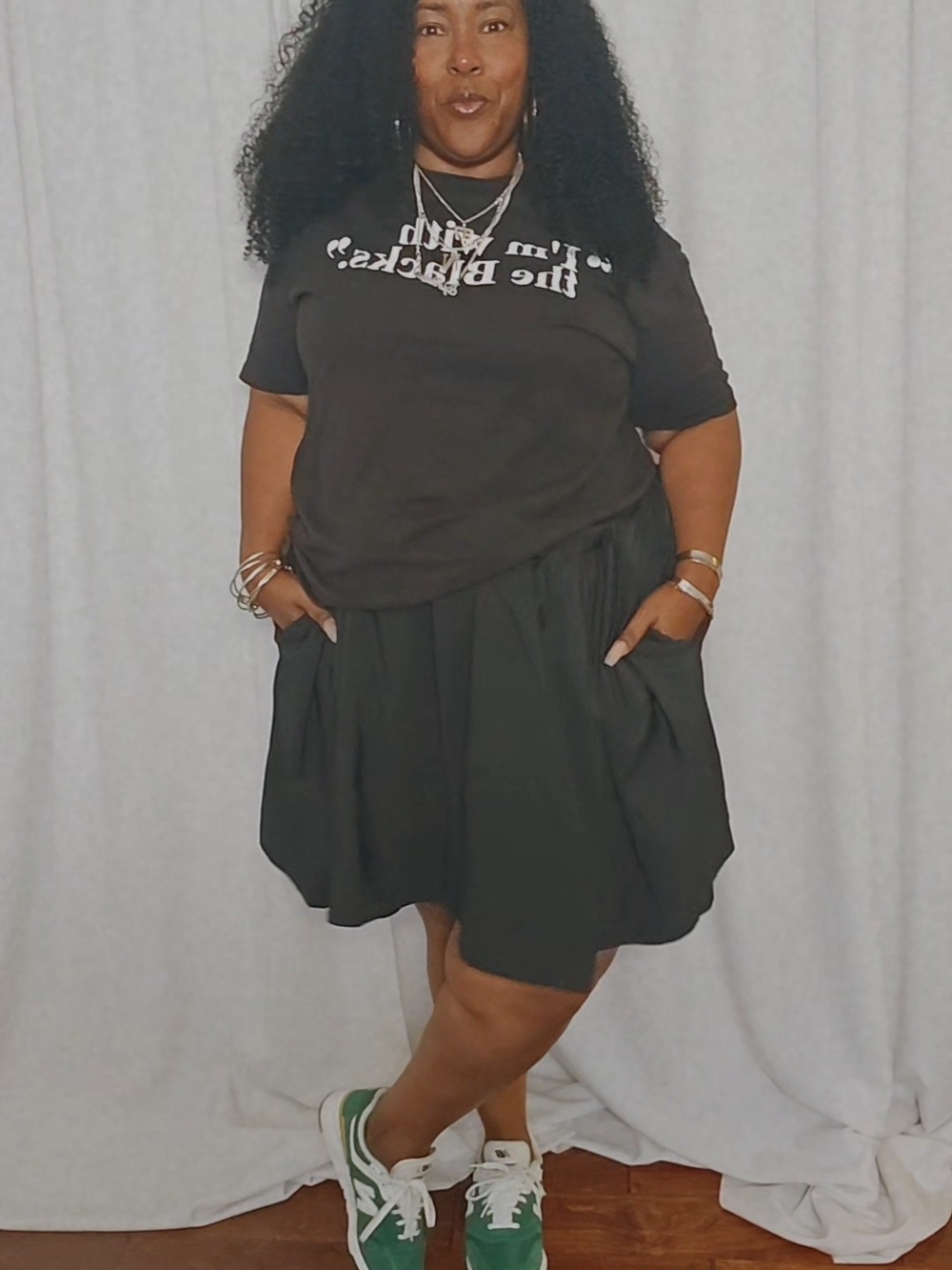 KBB Black Circle Skirt with Pockets
